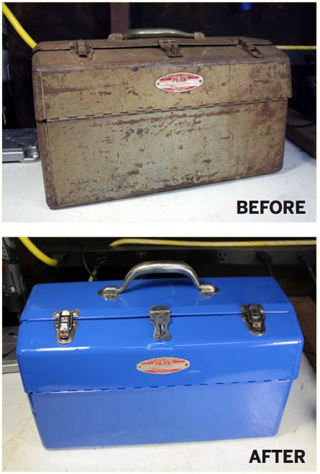 dads old metal tool box|how to repair old toolbox.